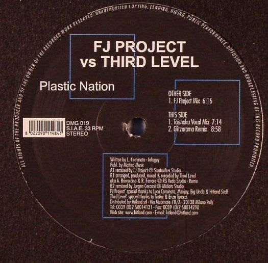 FJ Project Vs Third Level - Plastic Nation (12")