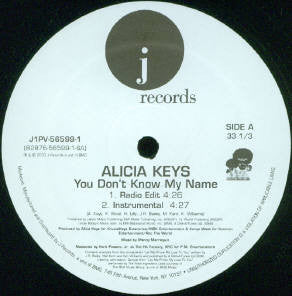 Alicia Keys - You Don't Know My Name (12", Promo)