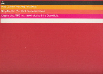 Who Da Funk - Sting Me Red (You Think You're So Clever) (12")