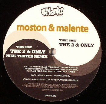 Moston & Malente - The 2 & Only (12")