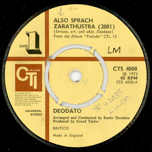 Deodato* - Also Sprach Zarathustra (2001) (7", 4-P)