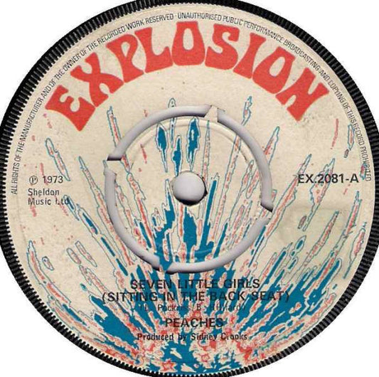 Peaches (6) - Seven Little Girls (Sitting In The Backseat) / Give A Little Love (7")