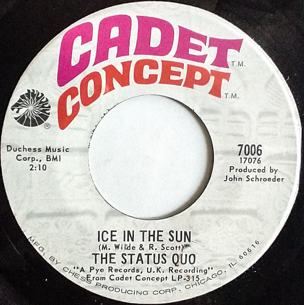 The Status Quo* - Ice In The Sun (7", Single)
