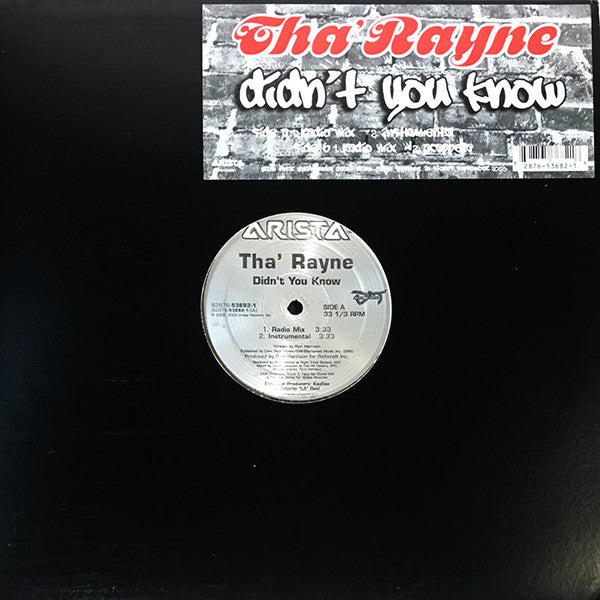 Tha' Rayne - Didn't You Know (12", Single)