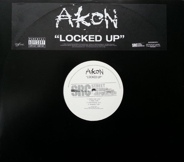 Akon - Locked Up (12", Single, Promo)