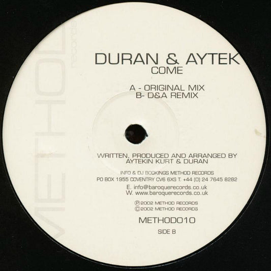 Duran & Aytek - Come (12", Promo)