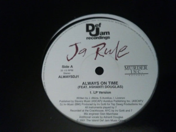 Ja Rule Feat. Ashanti - Always On Time (12", Promo)