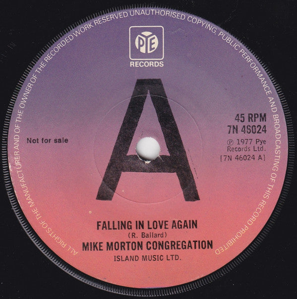 Mike Morton Congregation* - Falling In Love Again (7", Promo)