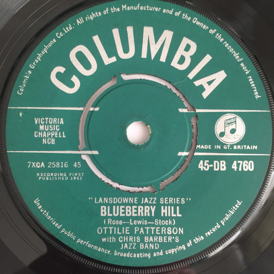 Ottilie Patterson - Blueberry Hill / I'm Crazy 'Bout My Baby (7", Single, Pus)