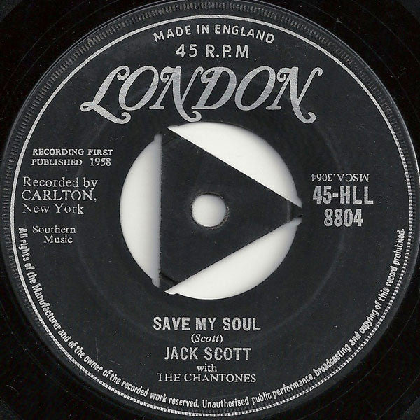 Jack Scott With The Chantones - Save My Soul (7", RP)