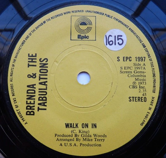 Brenda & The Tabulations - Walk On In / I'm In Love (7")