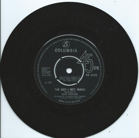 Cliff Richard - The Day I Met Marie (7", Single, Pus)