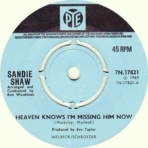 Sandie Shaw - Heaven Knows I'm Missing Him Now (7", Single)