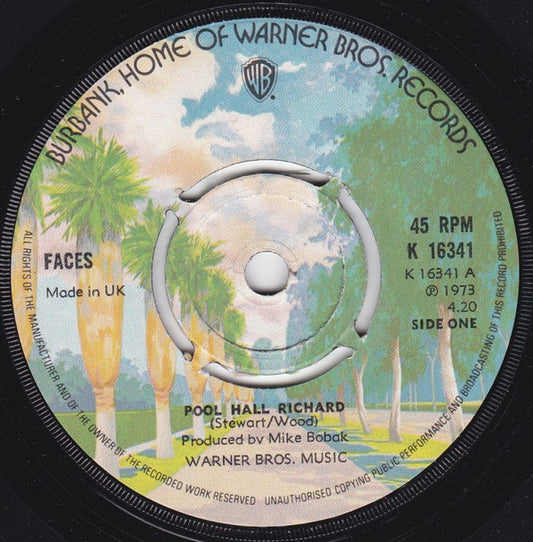 Faces (3) - Pool Hall Richard (7", Single, 4 p)