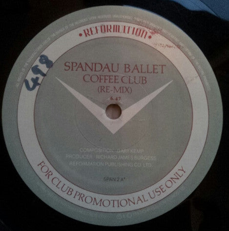 Spandau Ballet - Coffee Club (Re-mix) / Instinction (Re-mix) (12", Num, Promo)