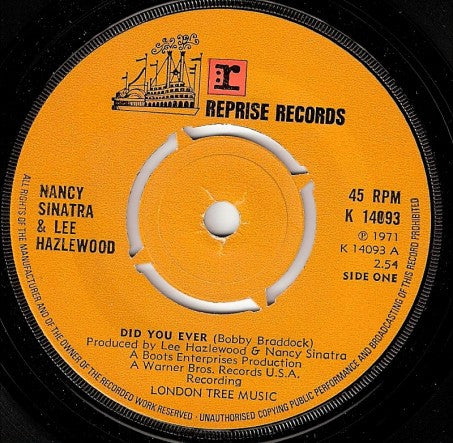 Nancy Sinatra & Lee Hazlewood - Did You Ever (7", Single, 4-P)