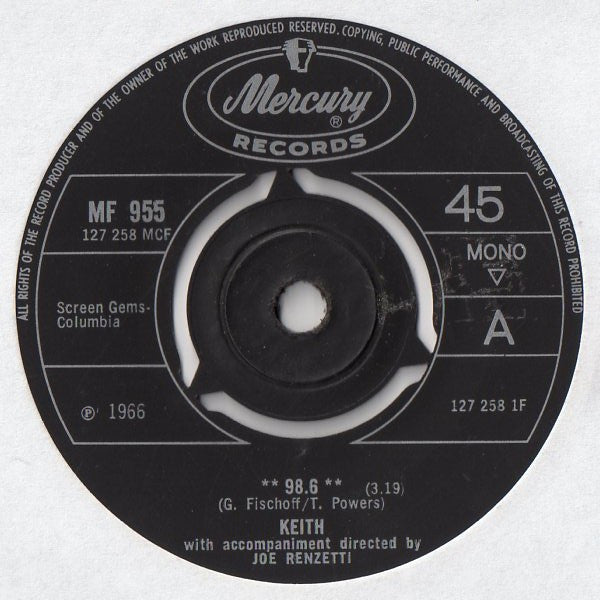 Keith (2) - 98.6 (7", Single, Mono)