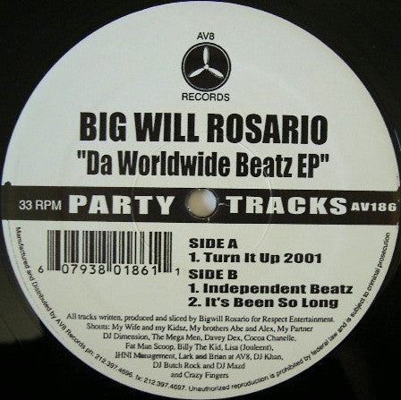 Big Will Rosario - Da Worldwide Beatz EP (12", EP)