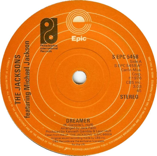 The Jacksons Featuring Michael Jackson - Dreamer (7", Single, Pap)