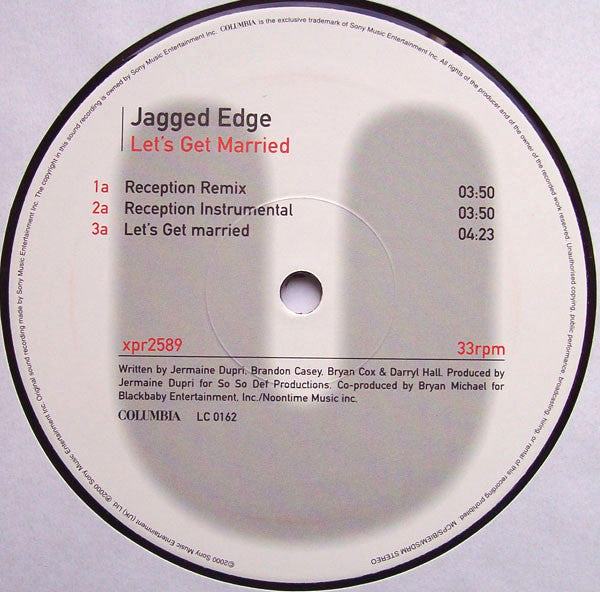 Jagged Edge (2) - Let's Get Married (12", Promo)