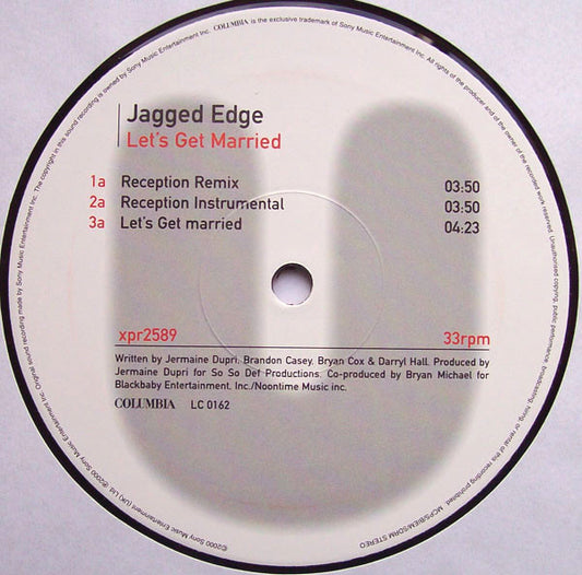 Jagged Edge (2) - Let's Get Married (12", Promo)