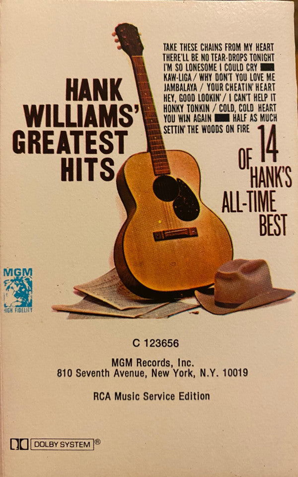 Hank Williams - Hank Williams' Greatest Hits (Cass, Comp, Club, RE)