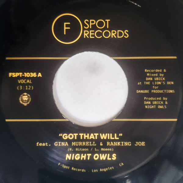 Night Owls (6) - Got That Will (7")