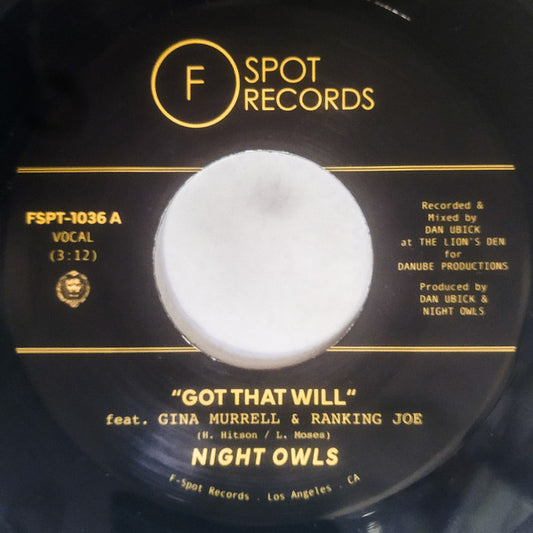 Night Owls (6) - Got That Will (7")