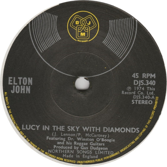 Elton John - Lucy In The Sky With Diamonds (7", Single, Sol)