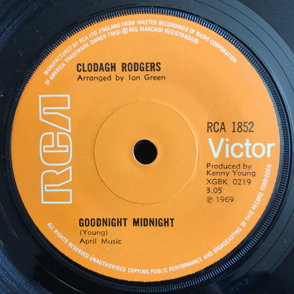 Clodagh Rodgers - Goodnight Midnight (7", Single, Sol)