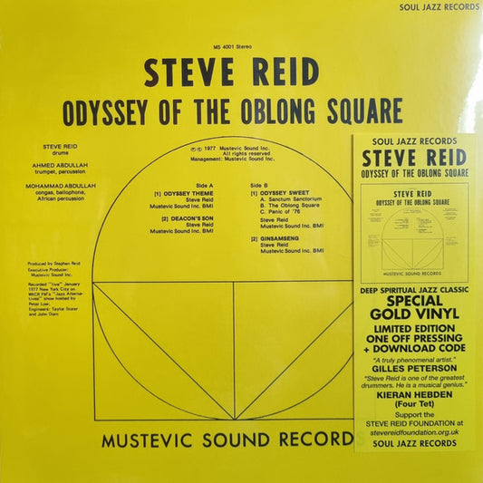 Steve Reid (2) - Odyssey Of The Oblong Square (LP, Album, Ltd, RE, Gol)