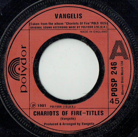 Vangelis - Chariots Of Fire–Titles (7", Single, Red)