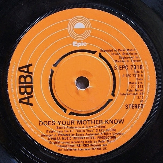 ABBA - Does Your Mother Know (7", Single, Pus)