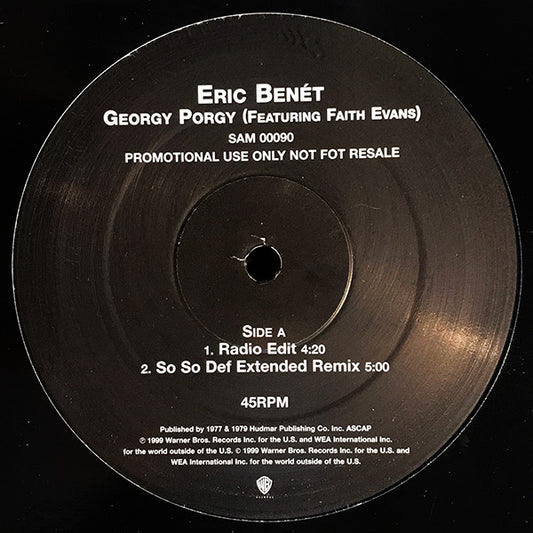 Eric Benét Featuring Faith Evans - Georgy Porgy (12", Promo)