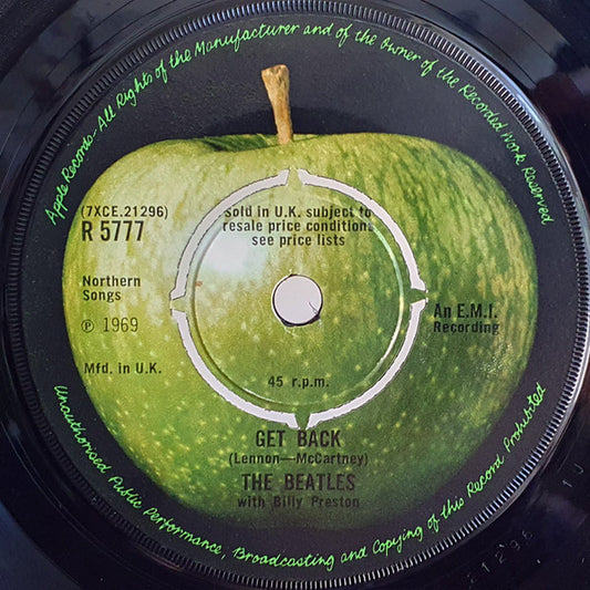 The Beatles With Billy Preston - Get Back (7", Single, Pus)
