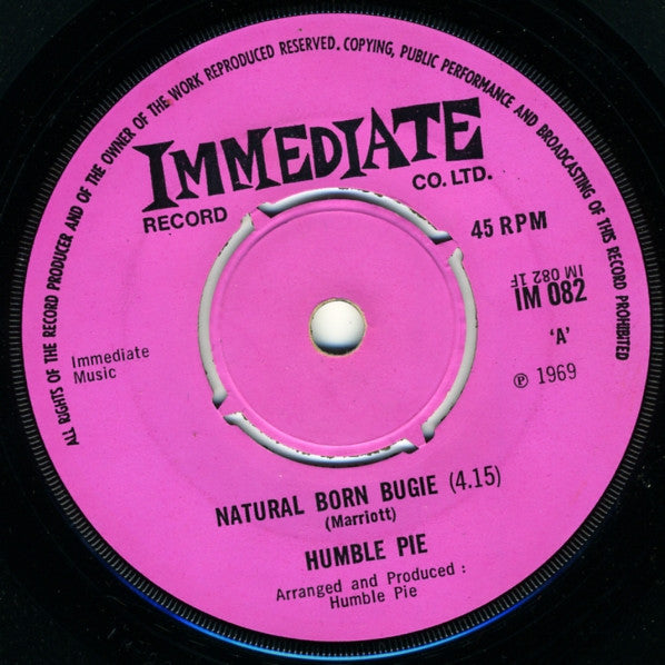 Humble Pie - Natural Born Bugie (7", Single, Pus)