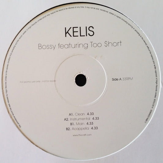 Kelis Featuring Too $hort* - Bossy (12", Promo)