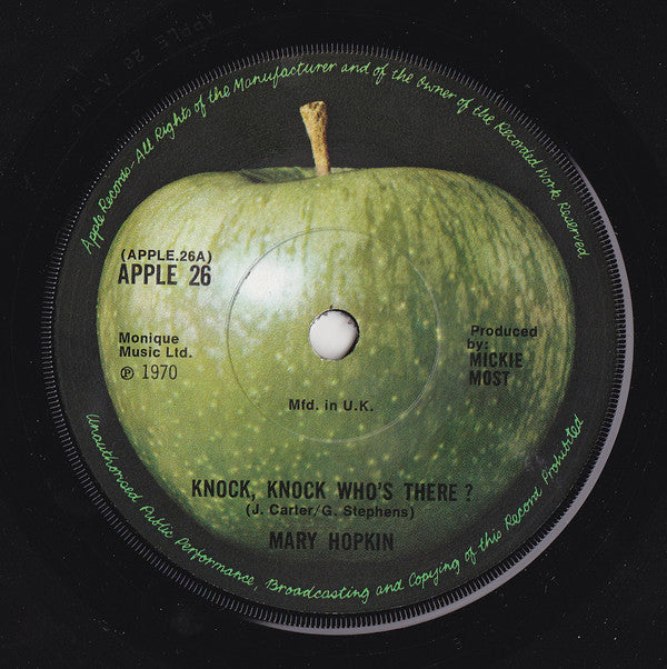 Mary Hopkin - Knock, Knock Who's There ? (7", Single, Sol)