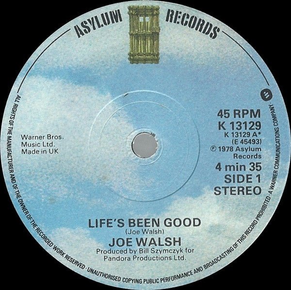 Joe Walsh - Life's Been Good (7", Single)