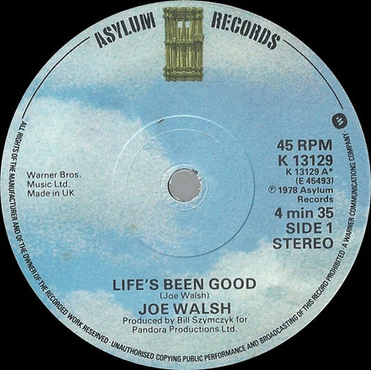 Joe Walsh - Life's Been Good (7", Single)