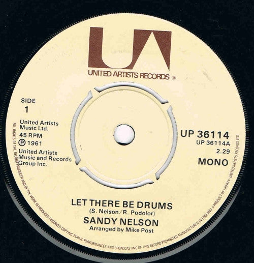 Sandy Nelson - Let There Be Drums (7", Mono)