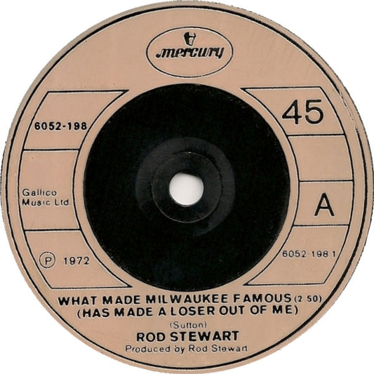Rod Stewart - What Made Milwaukee Famous (Has Made A Loser Out Of Me) / Angel (7", Single, Inj)