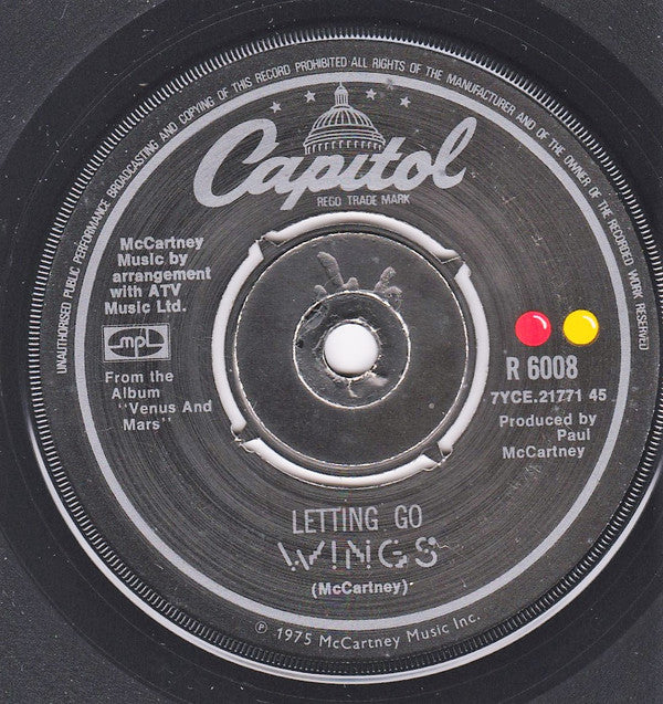Wings (2) - Letting Go (7", Single)
