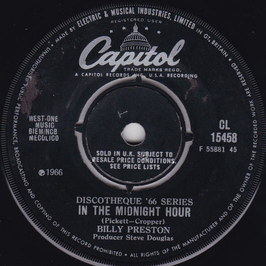 Billy Preston - In The Midnight Hour (7")