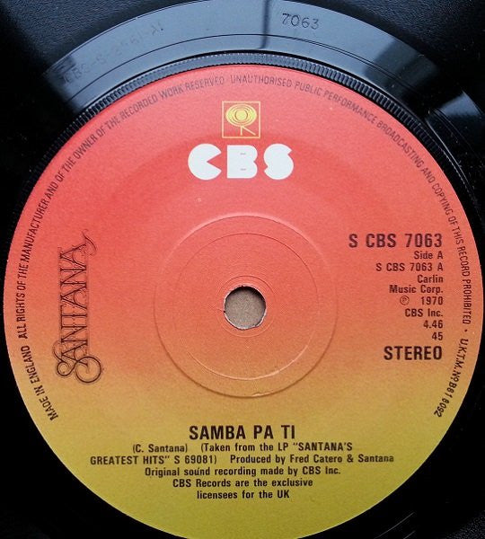 Santana - Samba Pa Ti (7", RE)