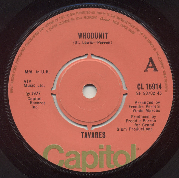 Tavares - Whodunit (7", Single, Pus)