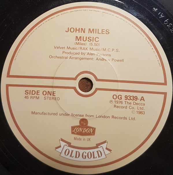 John Miles - Music (7", Single, RE)