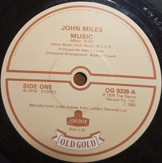 John Miles - Music (7", Single, RE)