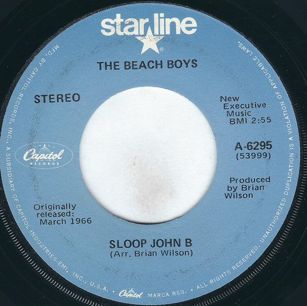 The Beach Boys - Sloop John B (7", RE, Win)