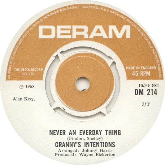 Granny's Intentions - Never An Everyday Thing (7")